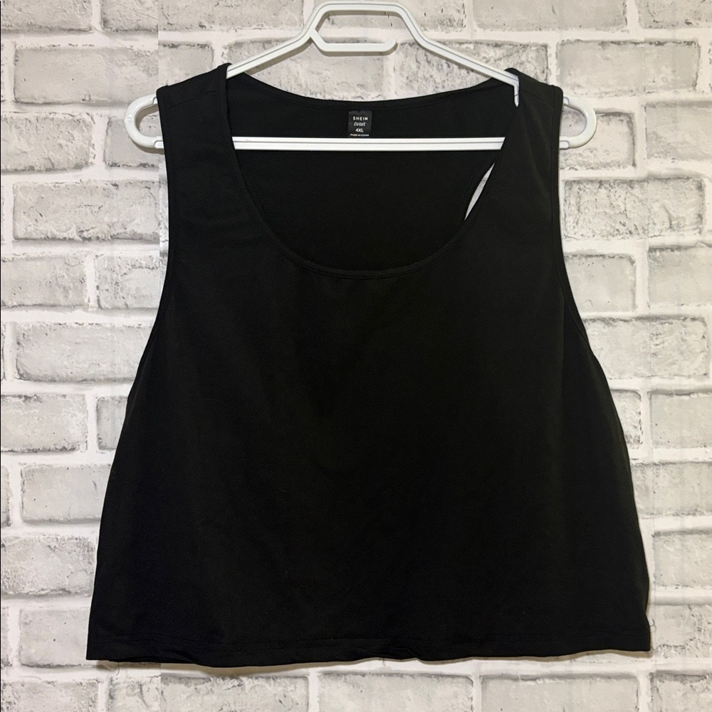 SHEIN curve Classic Black crop Top 4XL